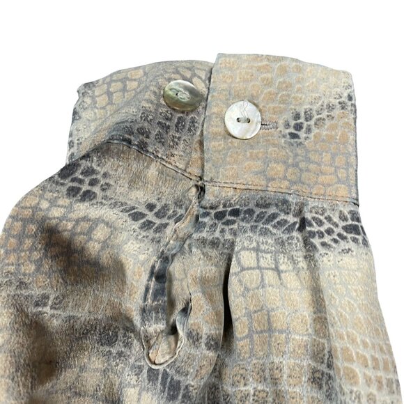 August Max Womens Silk Top 28W Snakeskin Print Silky Flowy Work Office Capsule - Picture 10 of 14